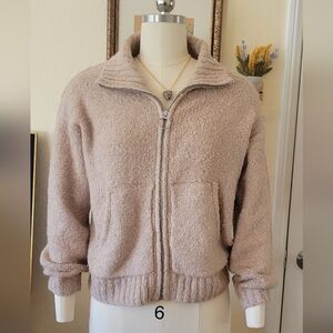 Old Navy Cozy Bouclé-Knit Mock-Neck Zip-Front Sweater for Women